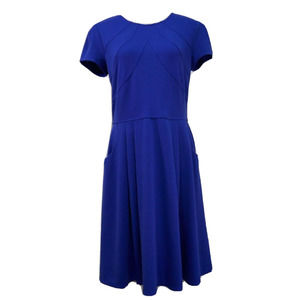 I.N. Studio Royal Blue Fit and Flair Short Sleeve Dress 10